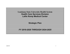 Strategic Plan Lallie Kemp Medical Center FY2019-2020.Pdf