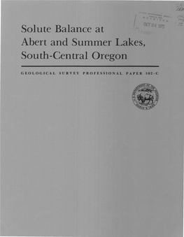 Abert and Summer Lakes, South-Central Oregon