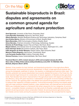 Sustainable Bioproducts in Brazil: Disputes and Agreements on a Common Ground Agenda for Agriculture and Nature Protection