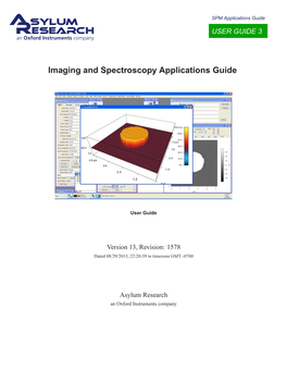 Imaging and Spectroscopy Applications Guide 0.5In [Width