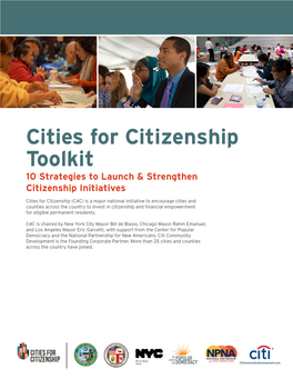 Cities for Citizenship Toolkit 10 Strategies to Launch & Strengthen Citizenship Initiatives