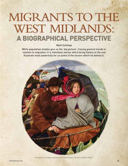 Migrants to the West Midlands