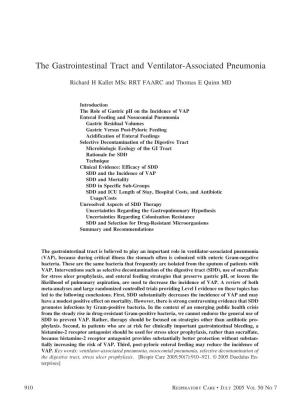 The Gastrointestinal Tract and Ventilator-Associated Pneumonia