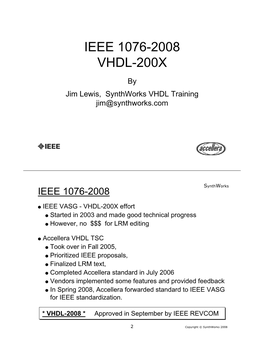 Ieee 1076-2008 Vhdl-200X
