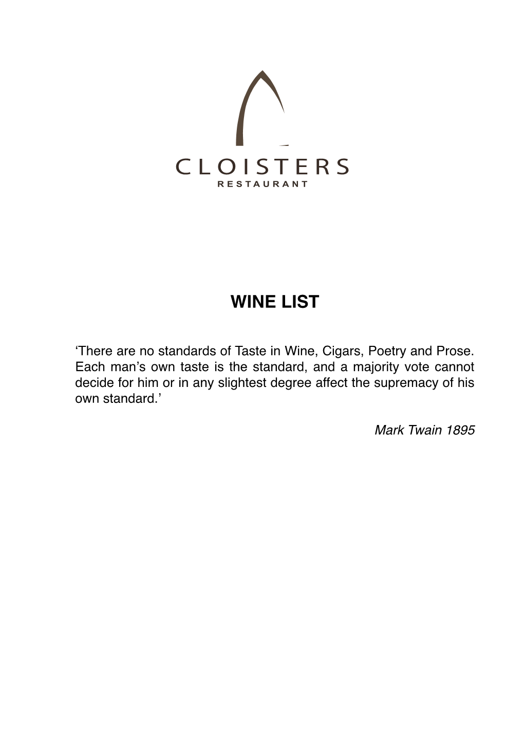 View Wine Menu