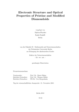 Electronic Structure and Optical Properties of Pristine and Modified