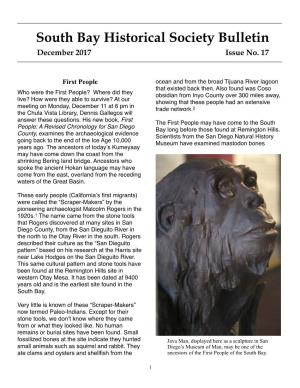 South Bay Historical Society Bulletin December 2017 Issue No