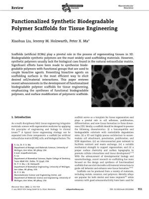 Functionalized Synthetic Biodegradable Polymer Scaffolds for Tissue Engineering