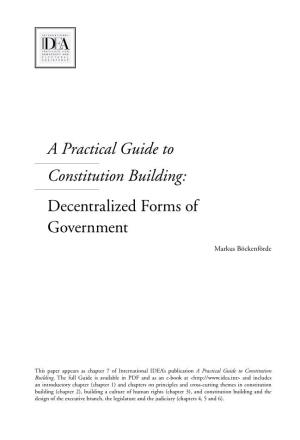 Decentralized Forms of Government