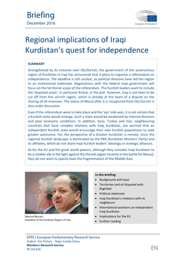 Regional Implications of Iraqi Kurdistan's Quest for Independence