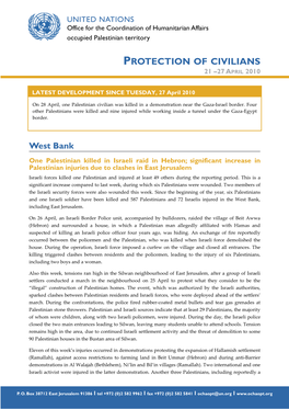 Protection of Civilians 21 –27 a Pril 2010