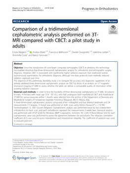 Comparison of a Tridimensional Cephalometric Analysis Performed