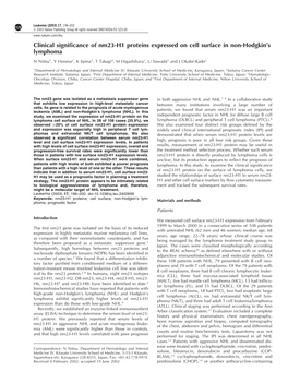 Clinical Significance of Nm23-H1 Proteins Expressed on Cell Surface