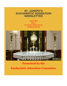 St. Joseph's Eucharistic Adoration Newsletter