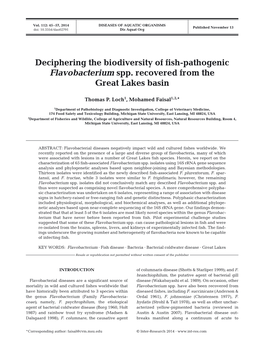Deciphering the Biodiversity of Fish-Pathogenic Flavobacterium Spp