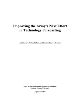 Improving the Army's Next Effort in Technology Forecasting