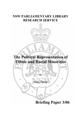 The Political Representation of Ethnic and Racial Minorities Briefing