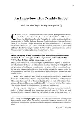 An Interview with Cynthia Enloe