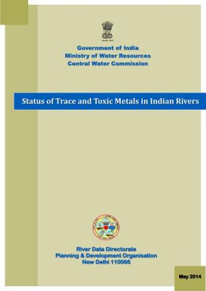 Status of Trace and Toxic Metals in Indian Rivers, 2014