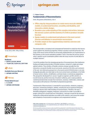 Fundamentals of Neuromechanics Series: Biosystems & Biorobotics, Vol