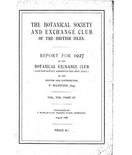 The Botanical Society and Exchange Club,'