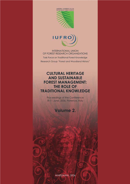 Cultural Heritage and Sustainable Forest Management: the Role of Traditional Knowledge
