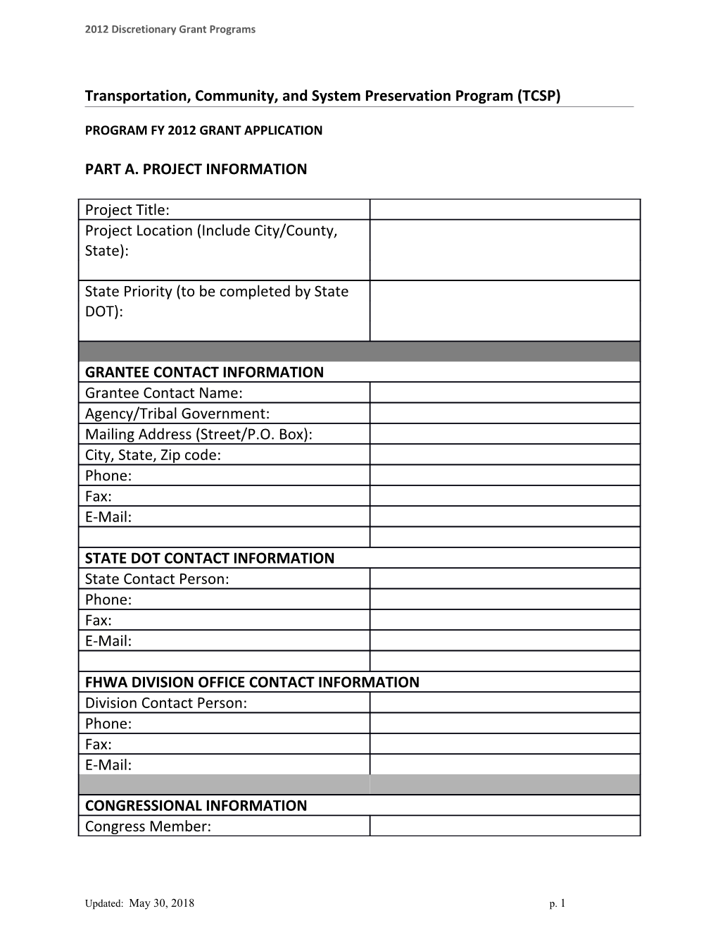 TCSP Application Format