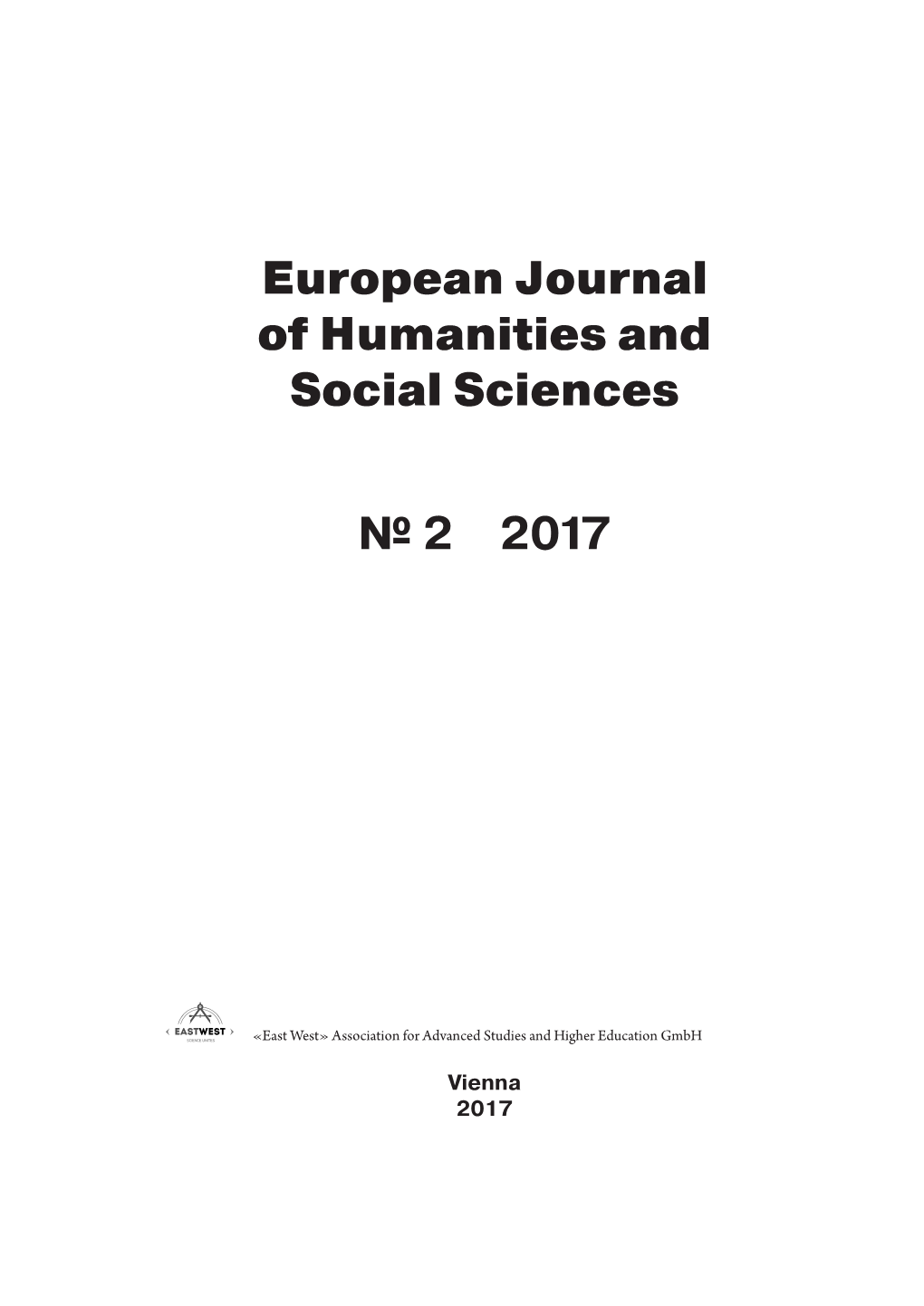 European Journal of Humanities and Social Sciences № 2 2017