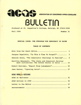 Bulletin Produced at St