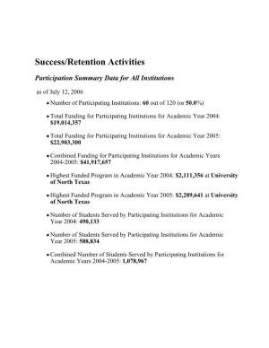 Success/Retention Activities