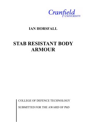 Stab Resistant Body Armour