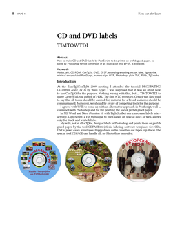 CD and DVD Labels TIMTOWTDI