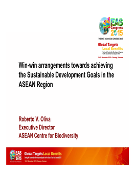 Win-Win Arrangements Towards Achieving the Sustainable Development Goals in the ASEAN Region