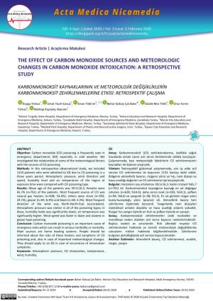 The Effect of Carbon Monoxide Sources and Meteorologic Changes in Carbon Monoxide Intoxication: a Retrospective Study