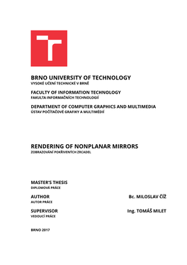 Brno University of Technology Rendering Of