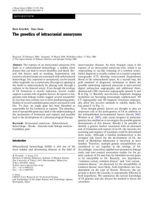 The Genetics of Intracranial Aneurysms