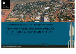 Tennant Creek and Barkly Region Strategic & Action Plan 2014