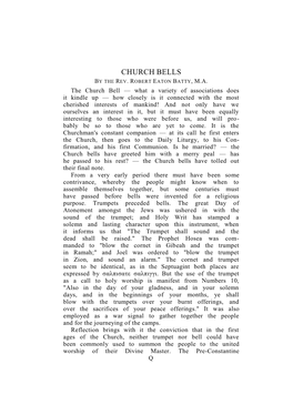 Church Bells. Part 1. Rev. Robert Eaton Batty