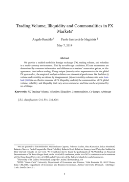 Trading Volume, Illiquidity and Commonalities in FX Markets∗