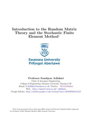 Introduction to the Random Matrix Theory and the Stochastic Finite Element Method1