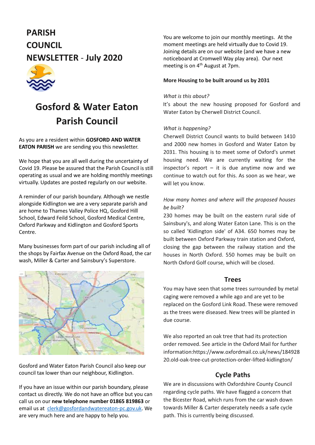 July 2020 Gosford & Water Eaton Parish Council