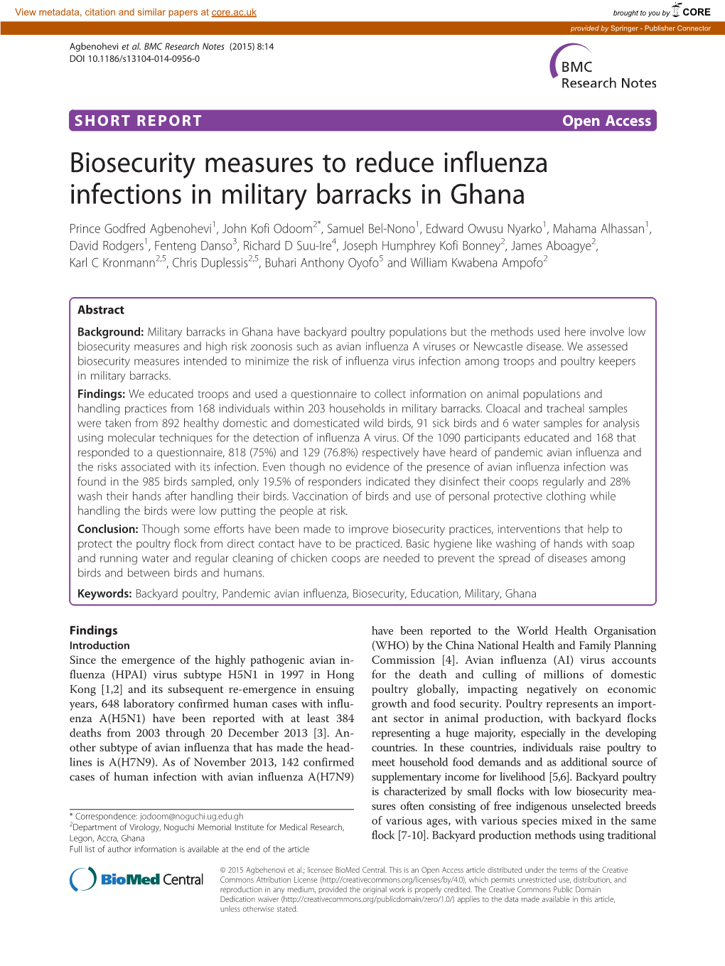 Biosecurity Measures to Reduce Influenza Infections In