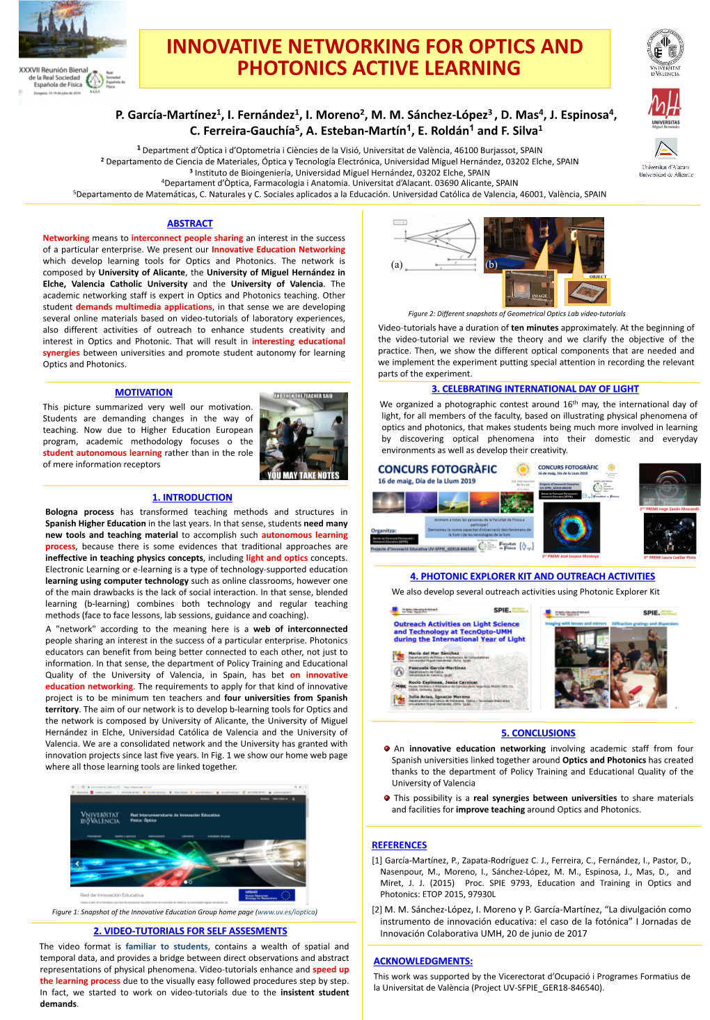 Innovative Networking for Optics and Photonics Active Learning