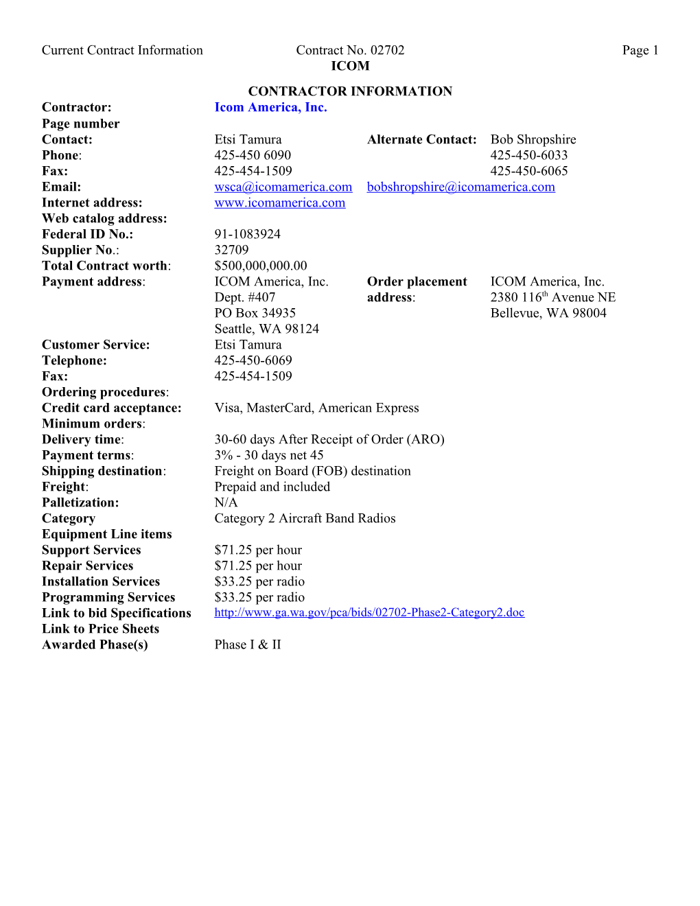 Current Contract Information Contract No. 02702 Page 1 s1