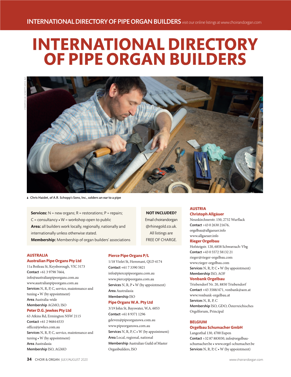 International Directory of Pipe Organ Builders