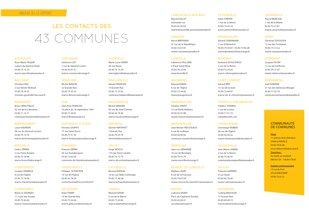 L'annuaire De Nos 43 Communes