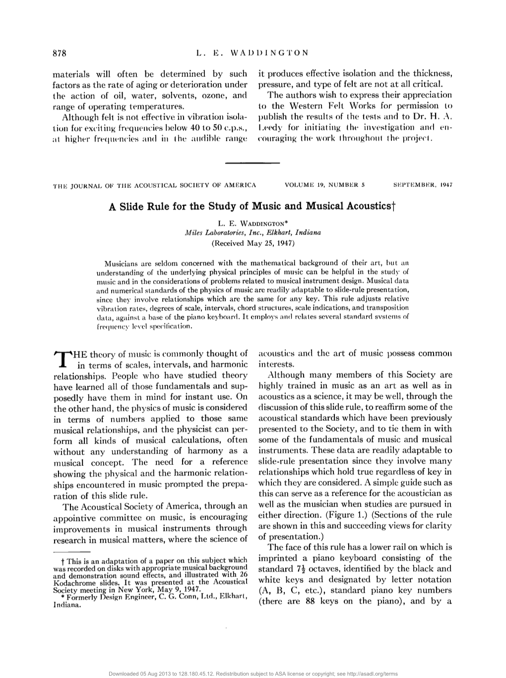 A Slide Rule for the Study of Music and Musical Acoustics