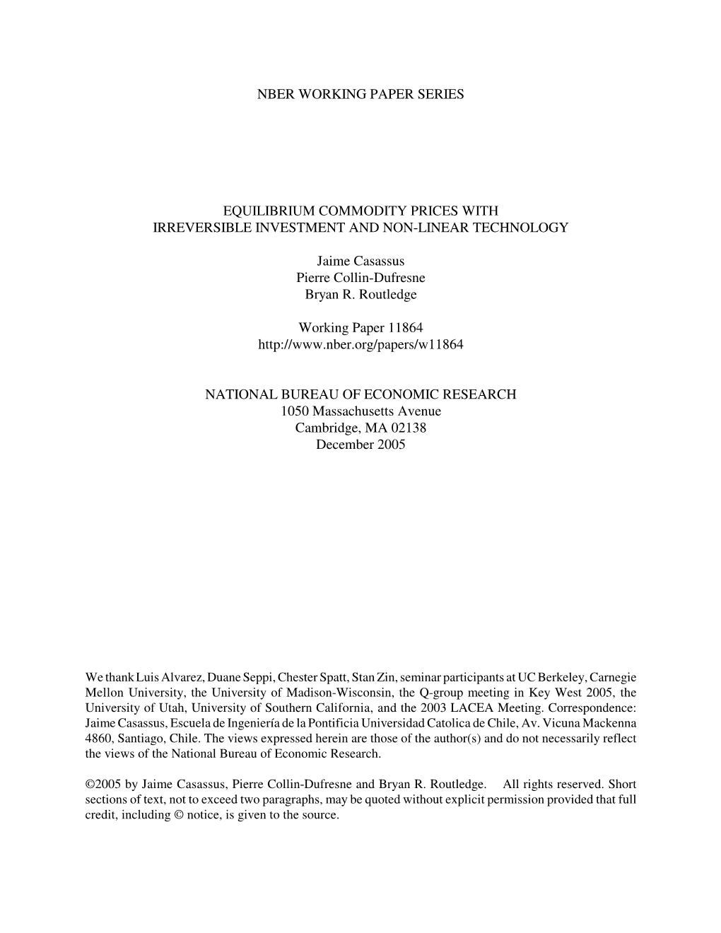 Equilibrium Commodity Prices with Irreversible Investment and Non-Linear Technology