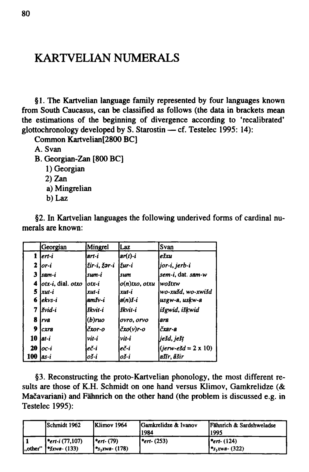 Kartvelian Numerals