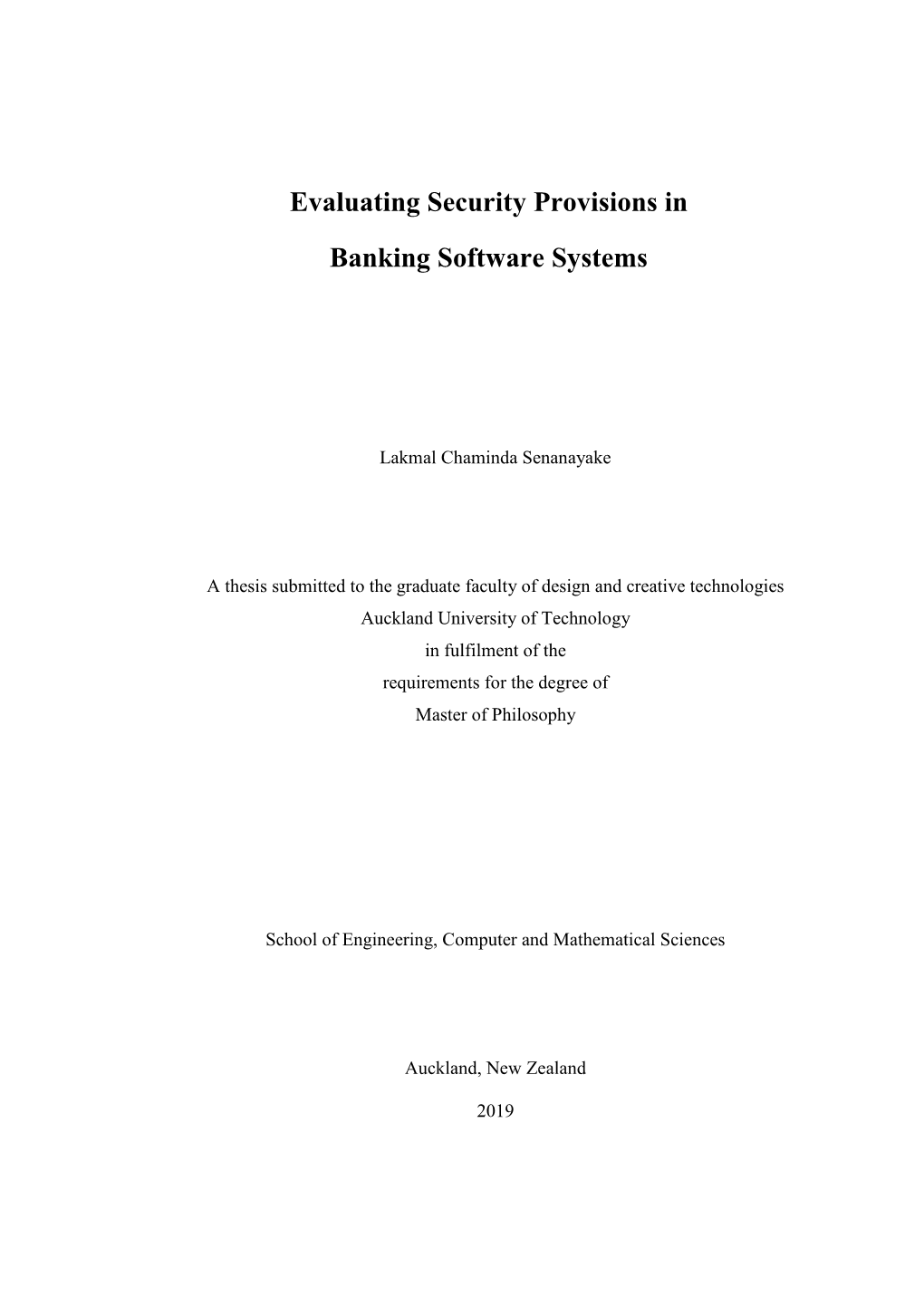 Evaluating Security Provisions in Banking Software Systems